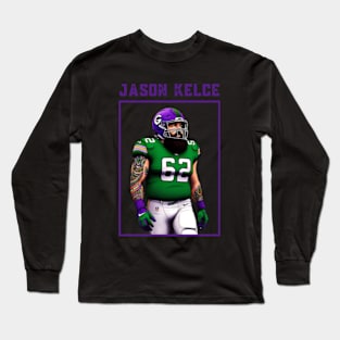 Jason Kelce in his Philadelphia Eagles uniform Long Sleeve T-Shirt